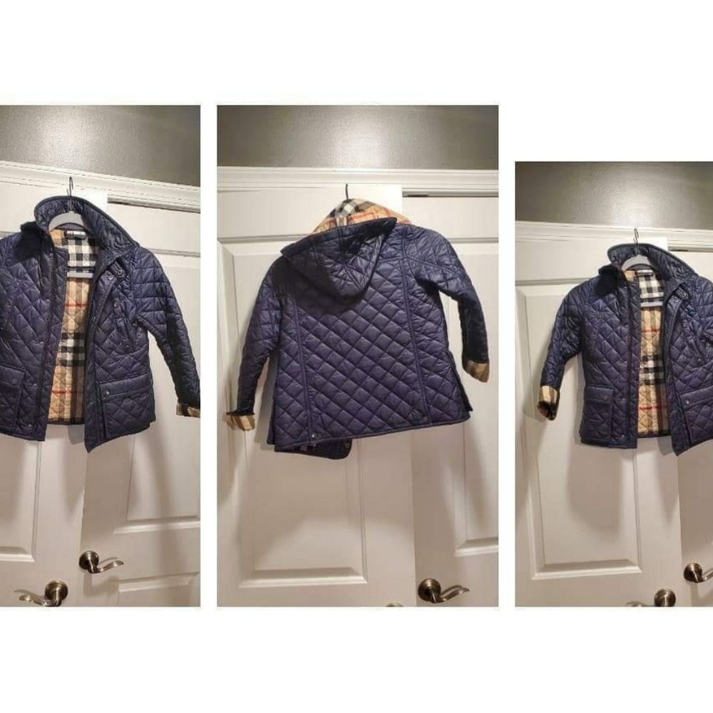 Boys Burberry Trench Coat (Navy Blue)